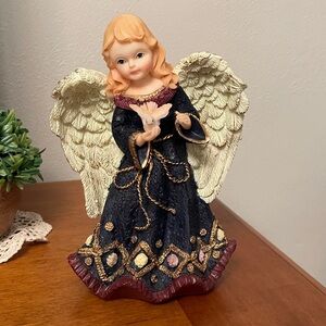 Resin Angel Figure Statue with White Dove in Excellent Condition
